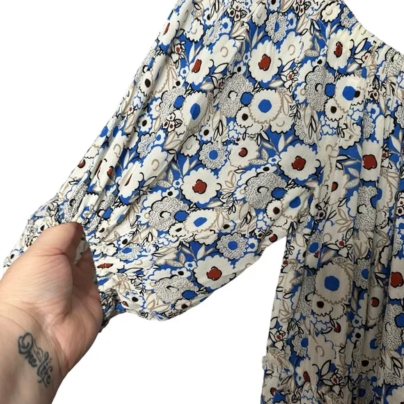Eloquii Drama Sleeve Off Shoulder Floral Jumpsuit